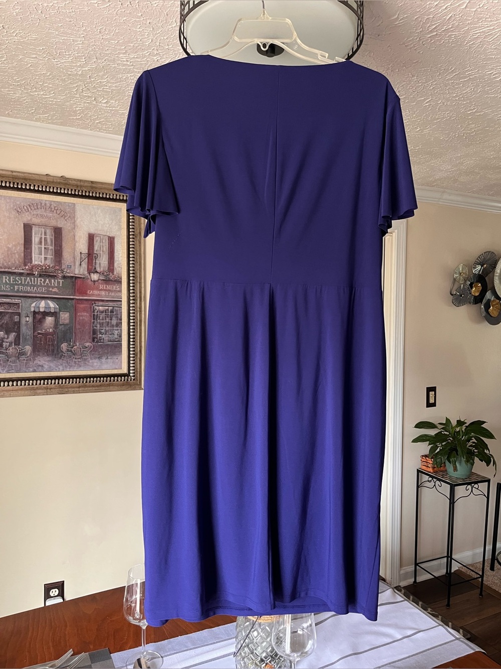 Chaps Royal Blue Faux Wrap Dress in Size 20W! Super flattering knot waist! - Picture 13 of 14